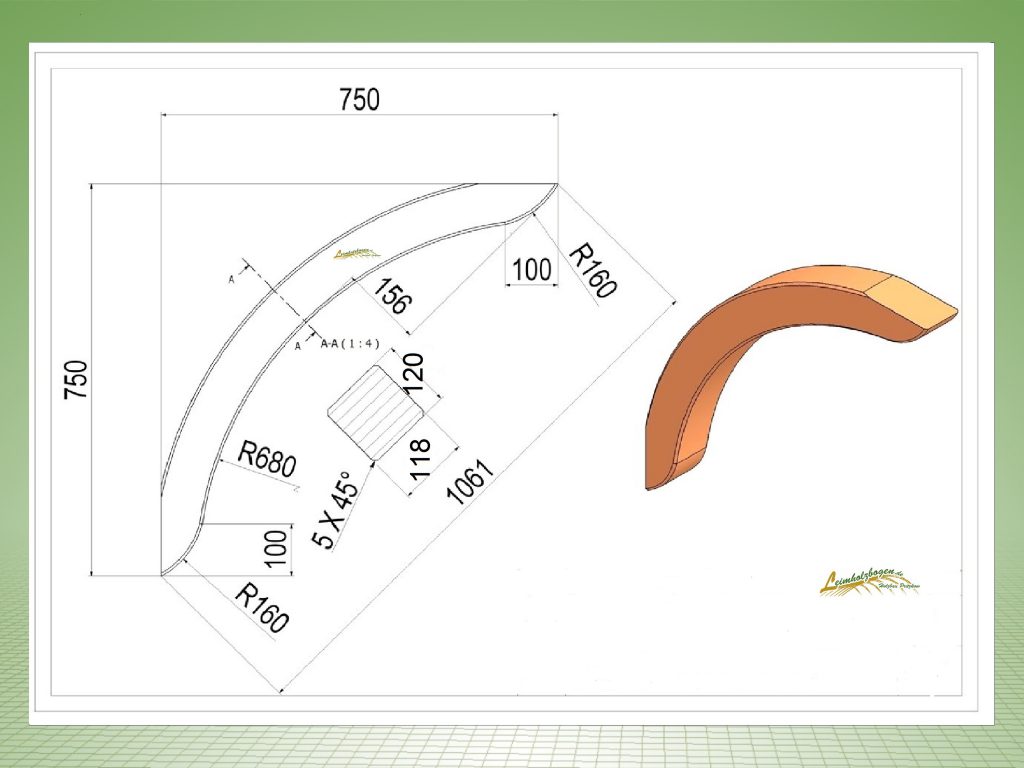 Kopfbogen 12 x 12 Winkelmass 75,0cm x 75,0cm bei Leimholzbogen.de