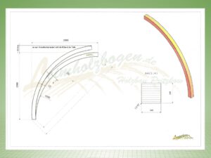 3,17 x 14 x 14 Bogen mit Winkelmaß 2,30m x 2,30m bei Leimholzbogen.de