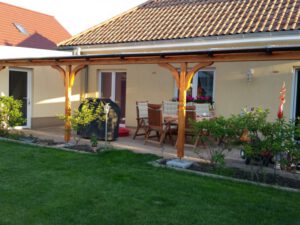 Kundenprojekt grosse Terassenüberdachung bei Leimholzbogen.de